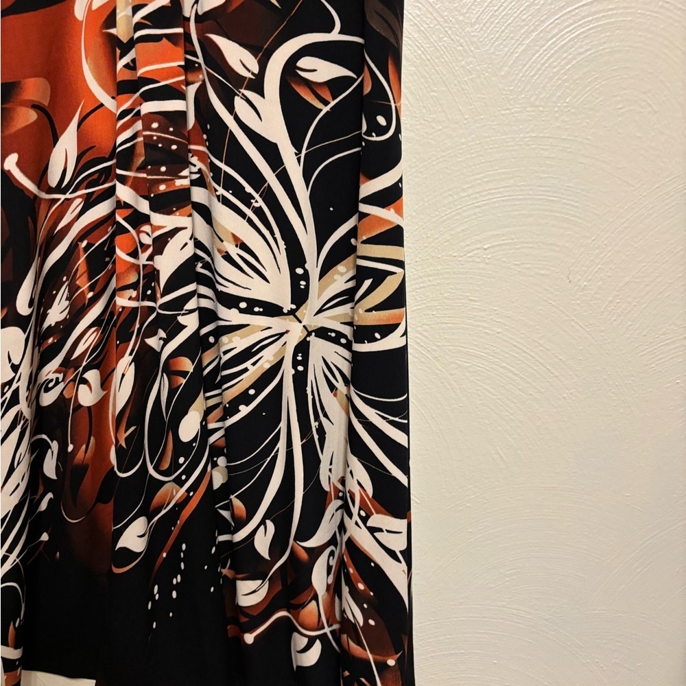 R&M Richards Abstract Floral Cocktail Dress Size 16 Sleeveless A-Line - Picture 7 of 8